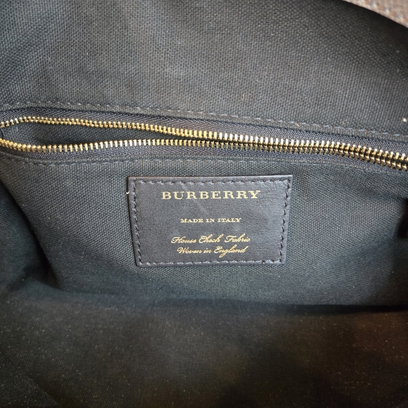 Burberry MILVERTON bag satchel check plaid gray leather NO STRAP - Picture 4 of 13